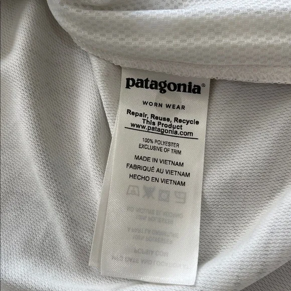 Patagonia Sunshade Pullover Hoody long sleeve size Small green white - Picture 14 of 14